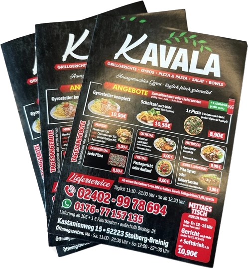 Menükarte Kavala Grillhaus Breinig